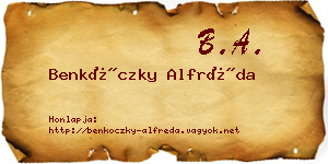 Benkóczky Alfréda névjegykártya